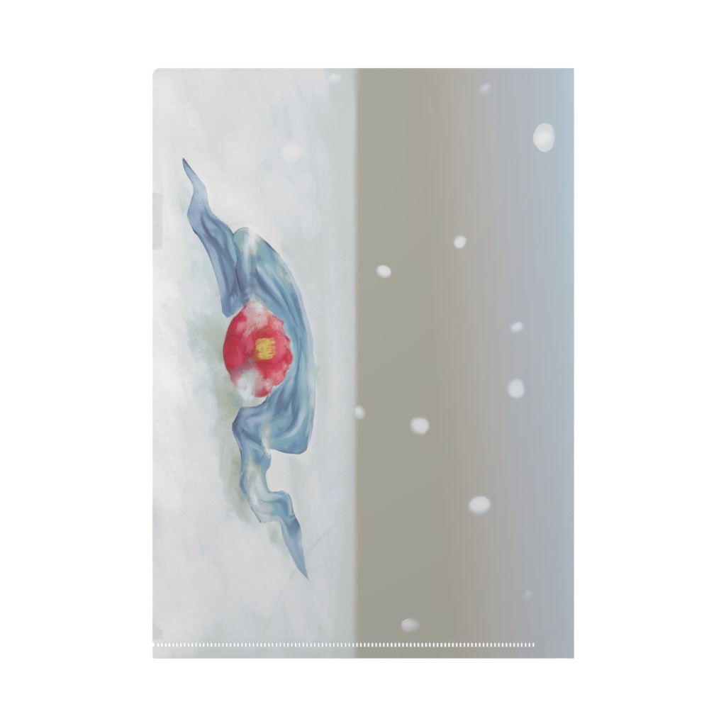 【雪と椿】A4クリアファイル