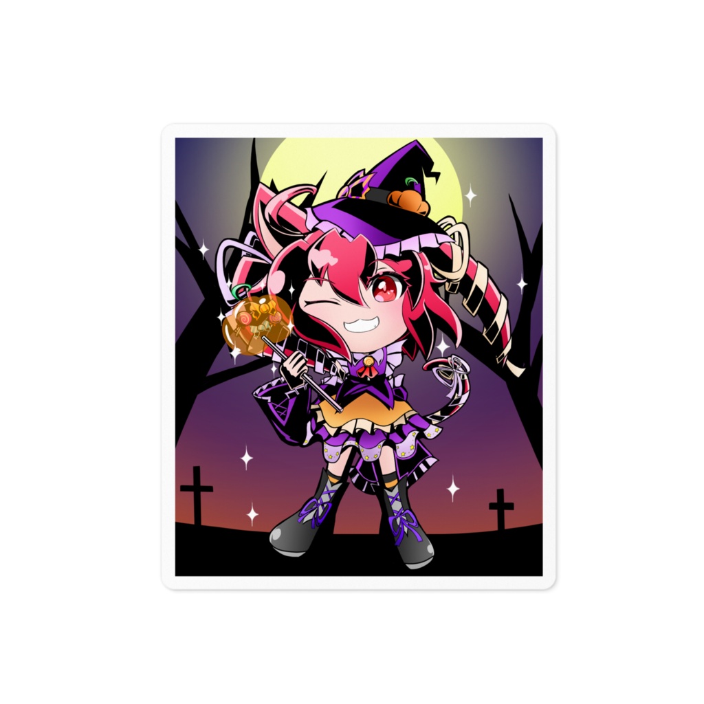 ハロウィン　魔法使いラブニャン【ステッカー】
