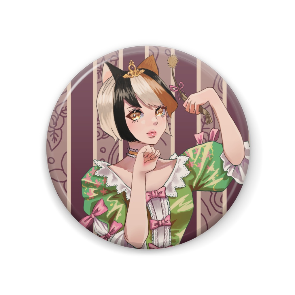 ねこのお姫様缶バッジ