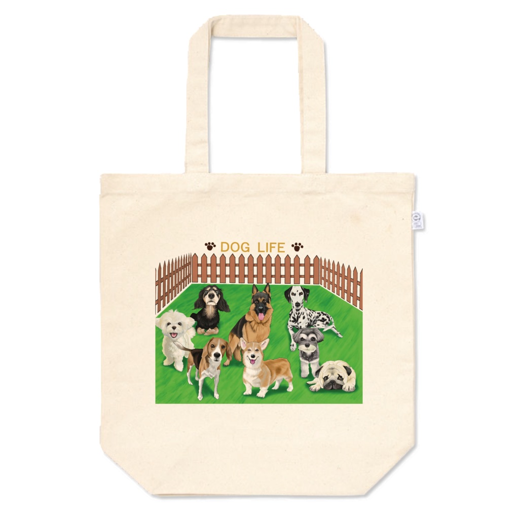 犬たちのトートバッグ