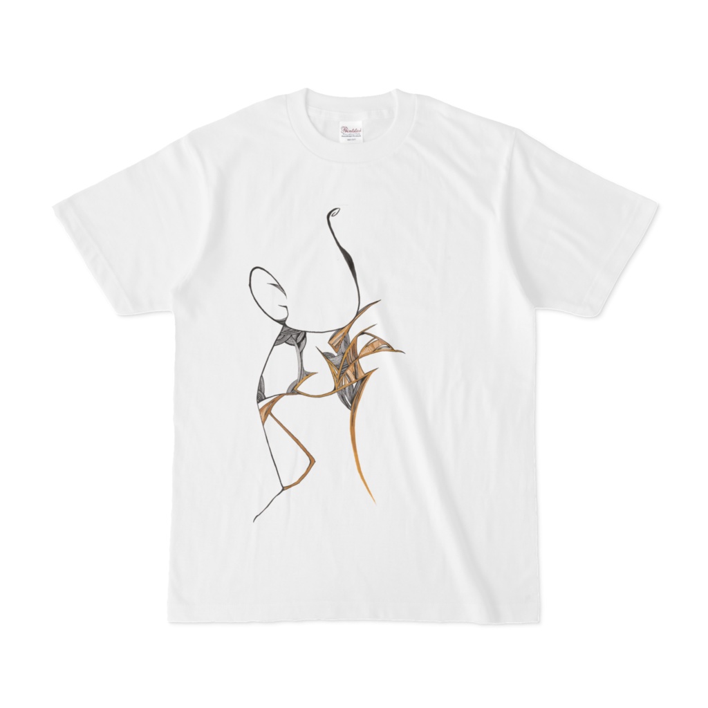 机にもたれてる人 Tシャツ