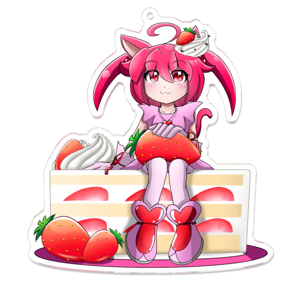 ちょこんとケーキ【アクリルキーホルダー/コーティング】
