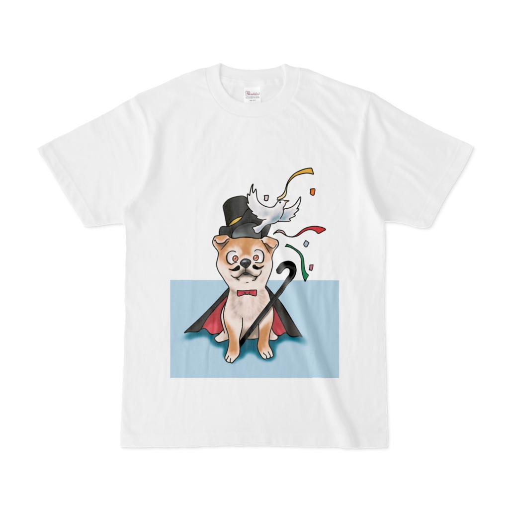 豆柴マジシャンTシャツ