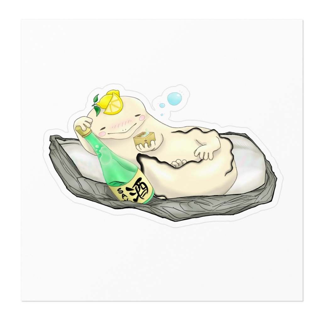 よっぱらいのカキサンショウウオのステッカー