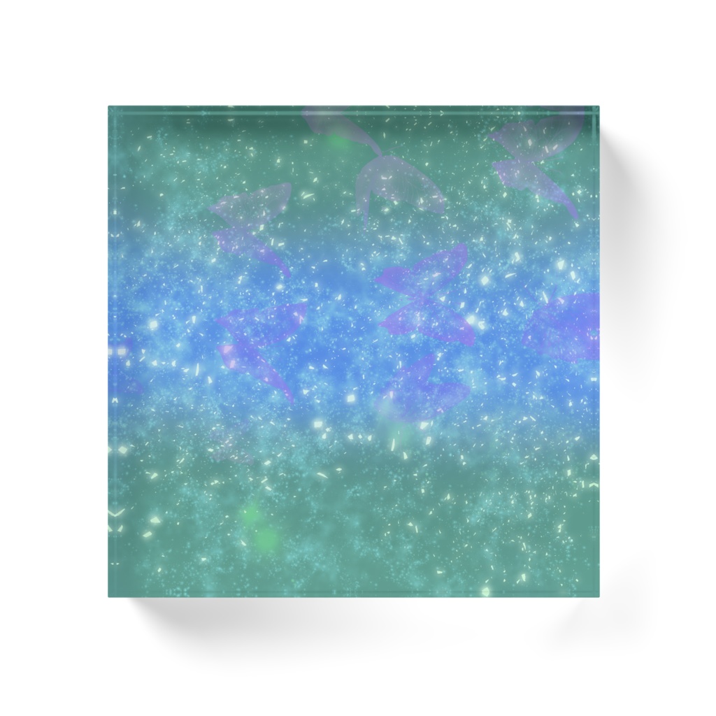 宇宙と蝶 アクリルブロック