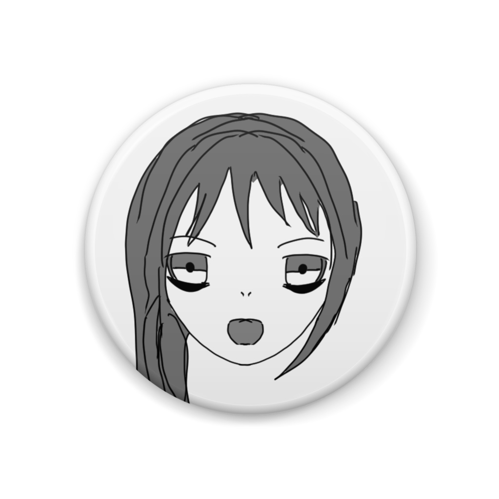 モノトーンな女の子缶バッジ