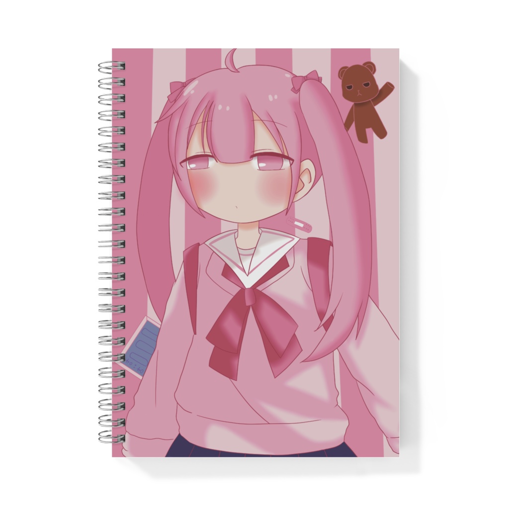 ピンクの女の子のリングノート