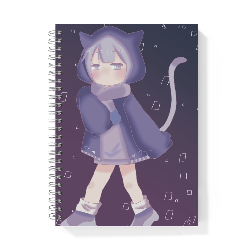 猫耳フードのリングノート