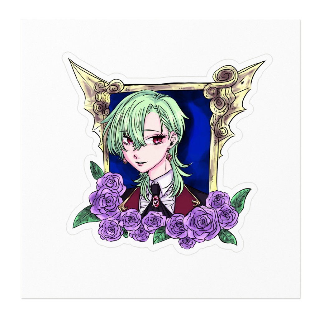 絵画に住む青年のステッカー