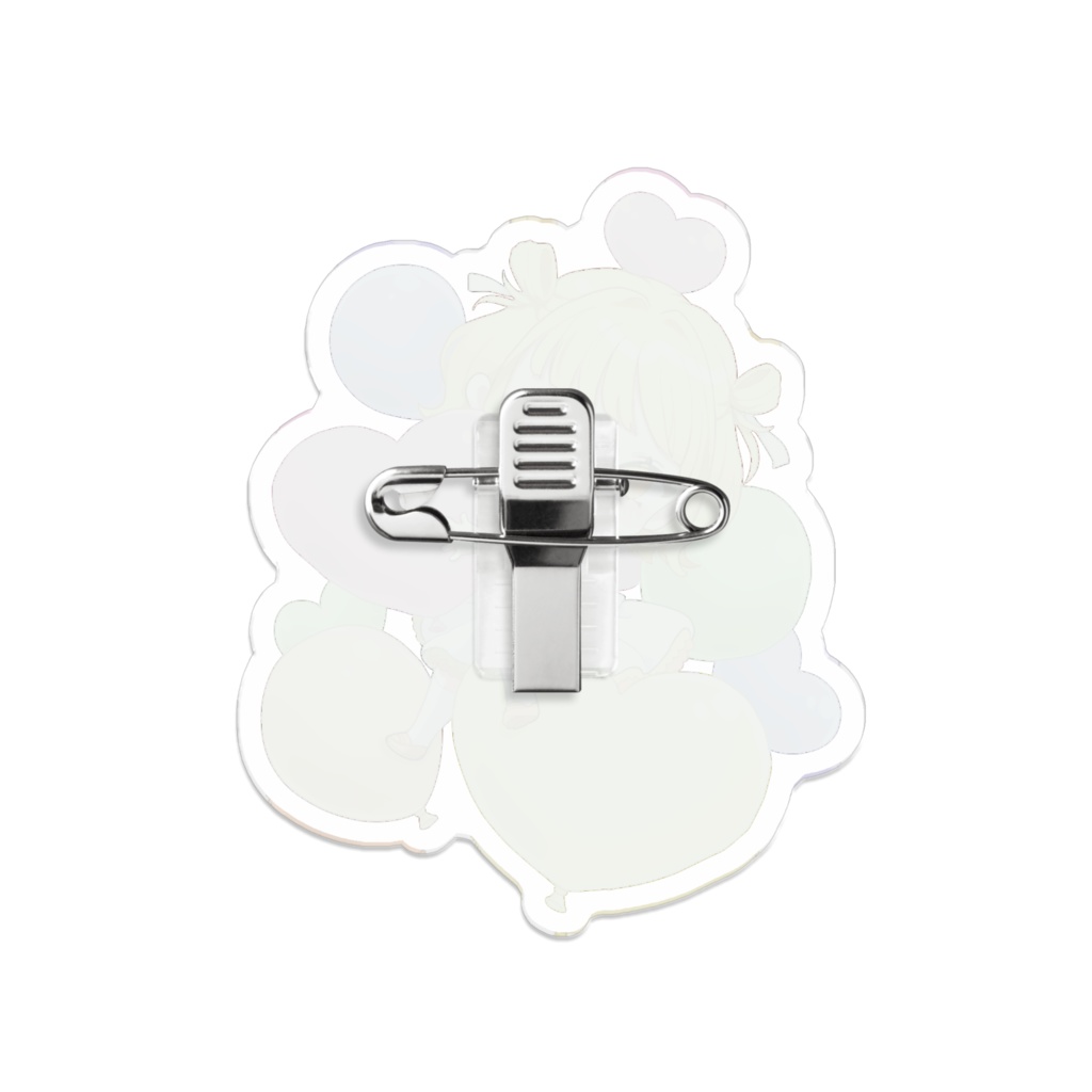 風船と女の子 アクリルバッジ