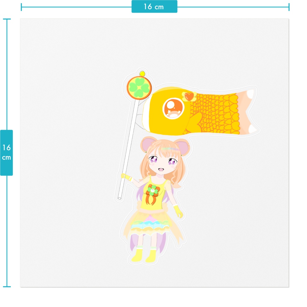 四葉熊と鯉のぼり ステッカー