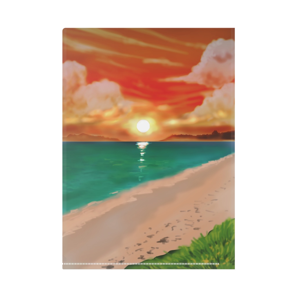 海辺の女性クリアファイル