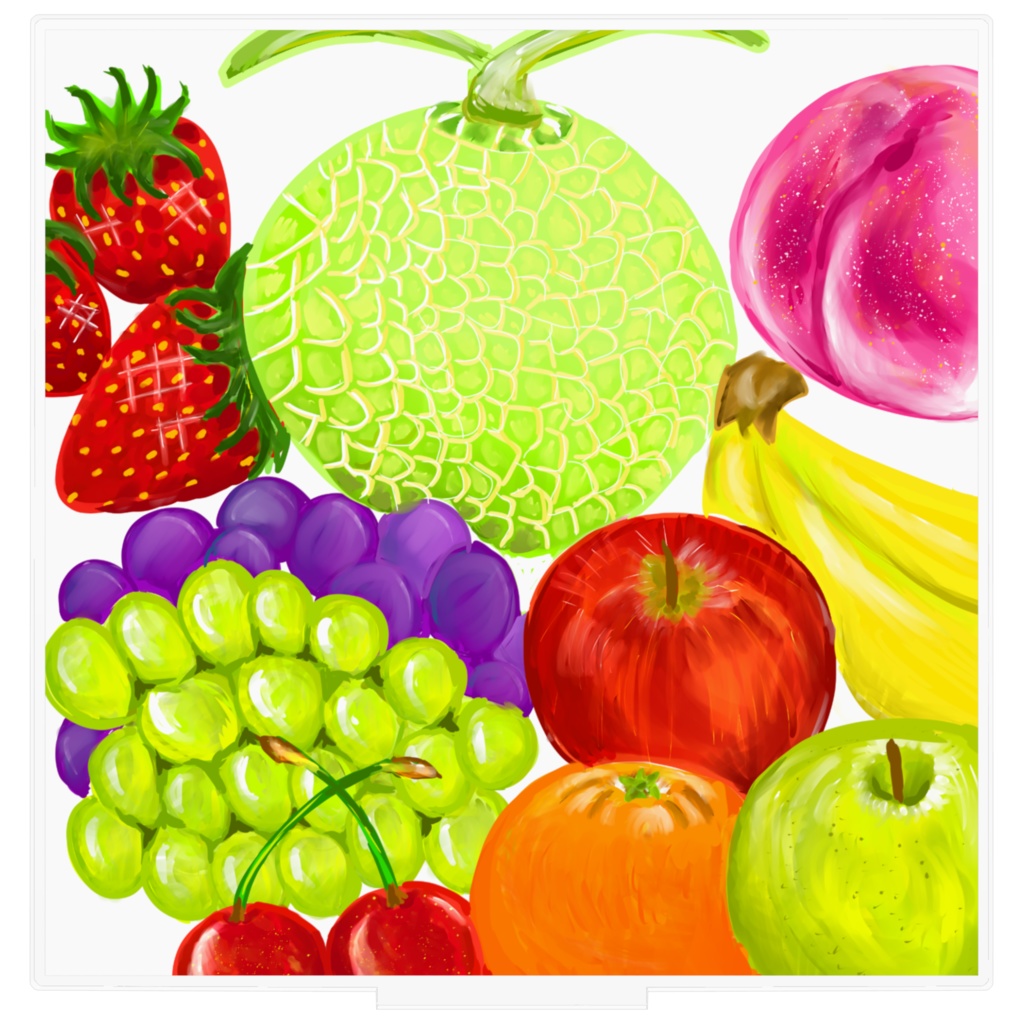 アクリルフィギュアフルーツ盛り合わせイラスト