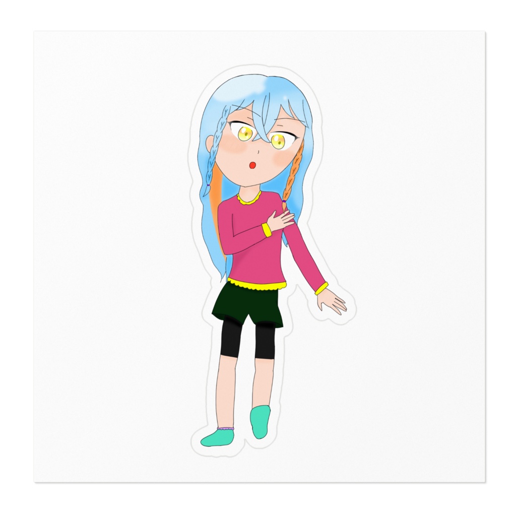水色っ子のステッカー