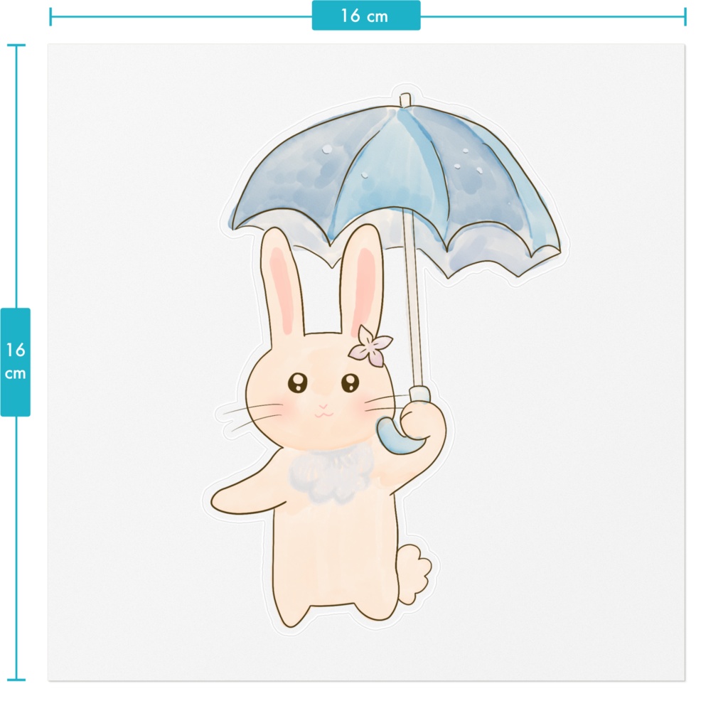 梅雨のうさぎさん(クリアステッカー)