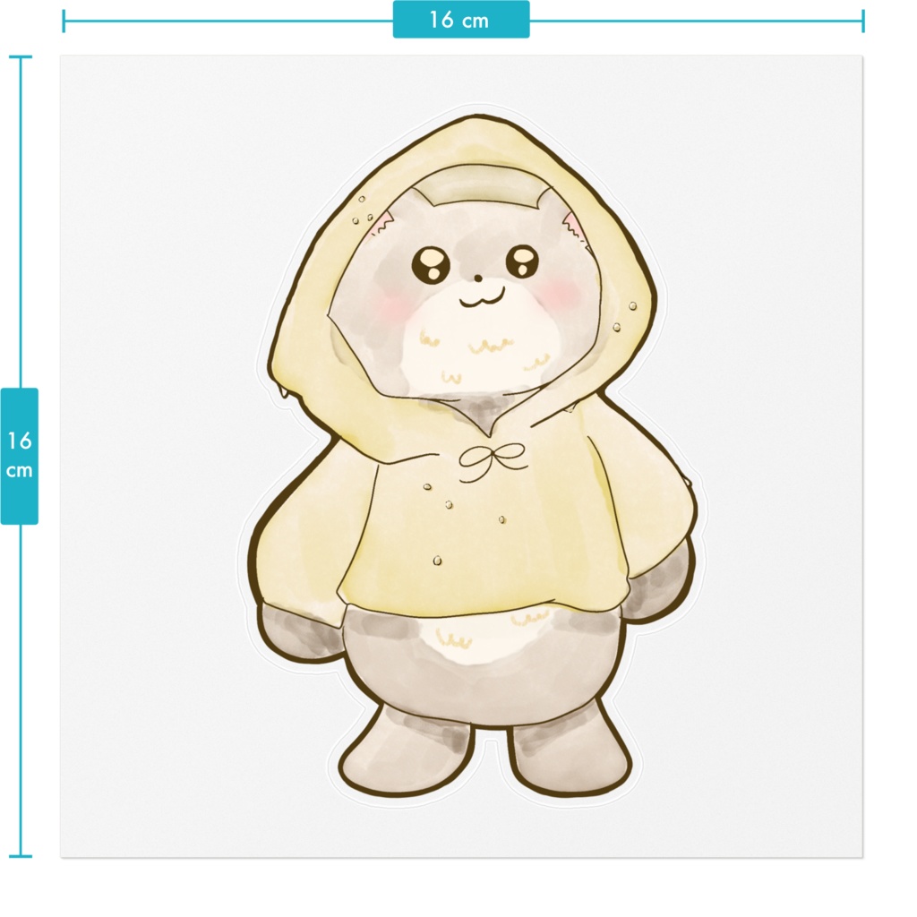 レインコートくま(クリアステッカー)