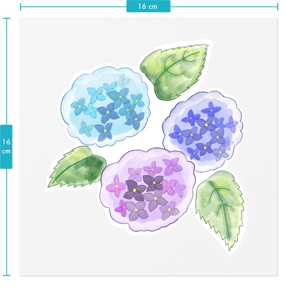 水彩なアジサイ(クリアステッカー)