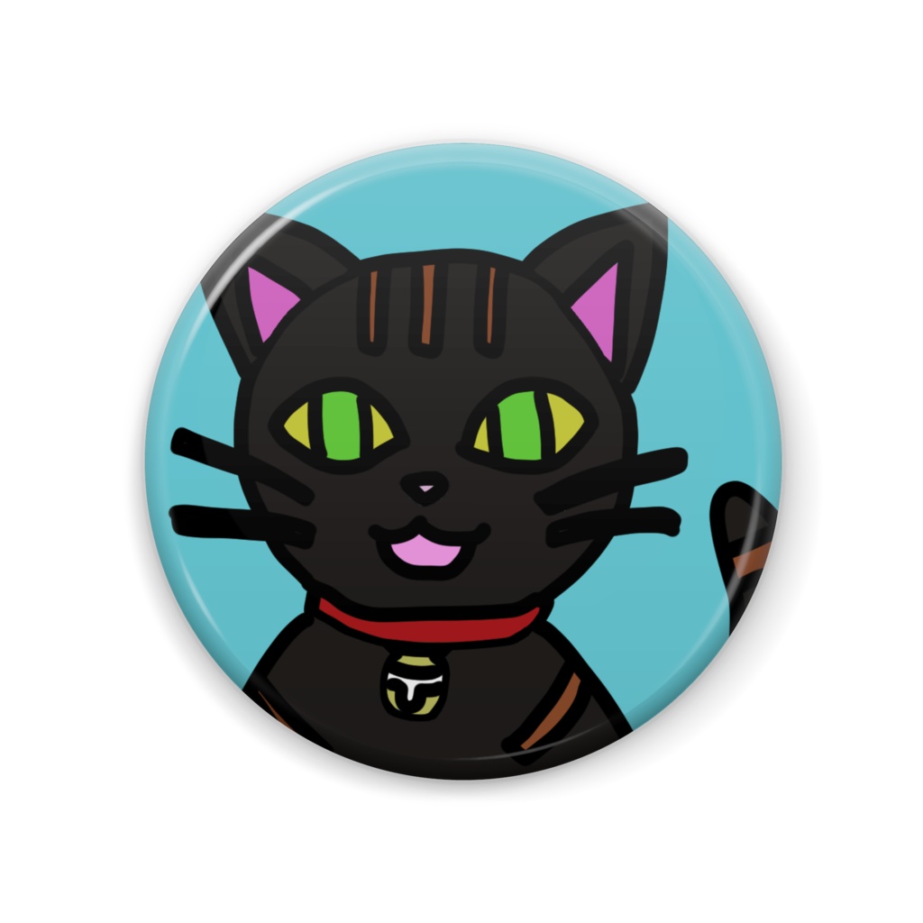影絵風猫缶バッジ。