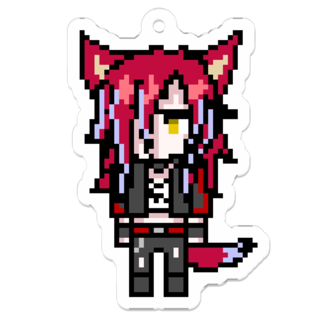 カヌレ・レッドウルフドット絵アクリルキーホルダー