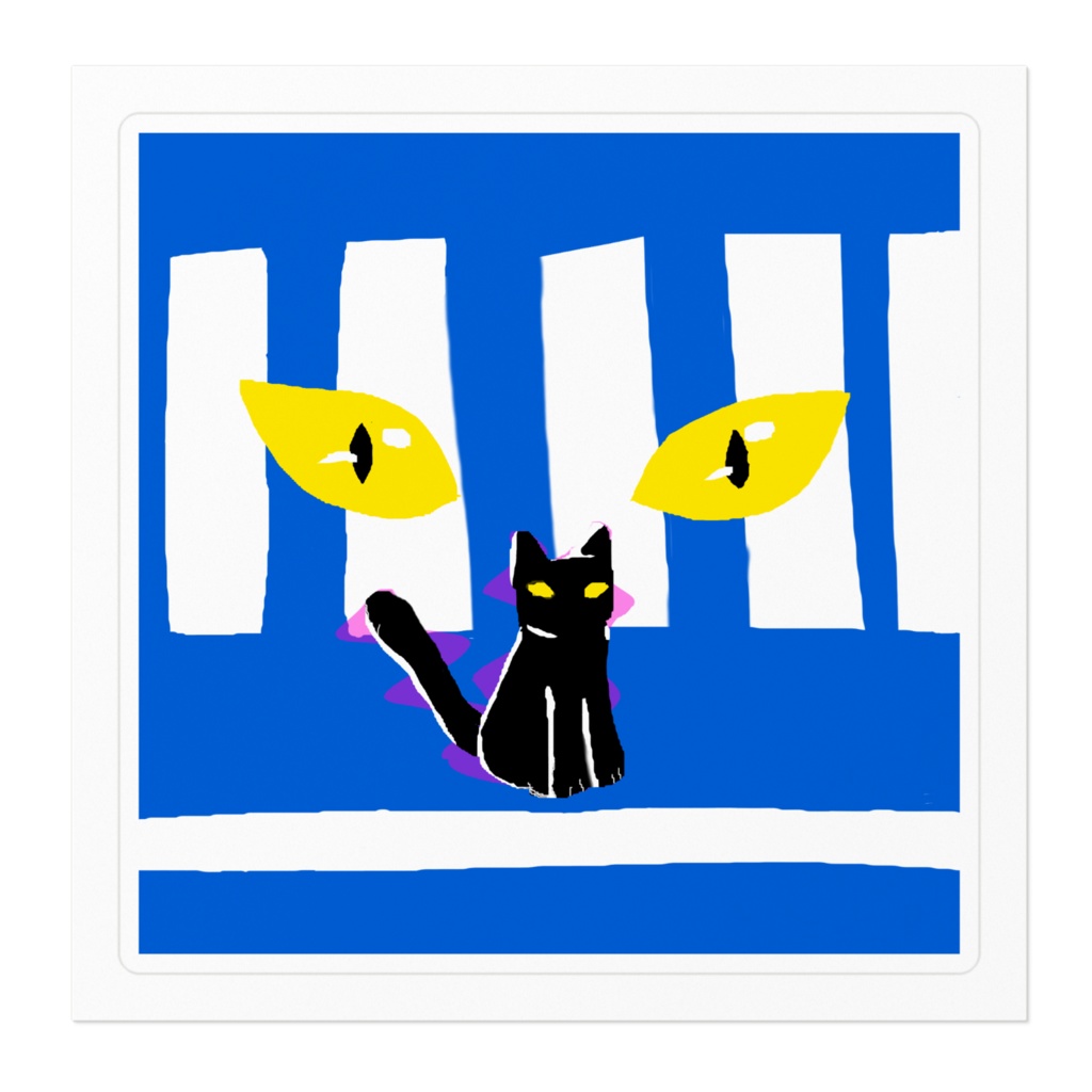 横断歩道を渡る猫ステッカー