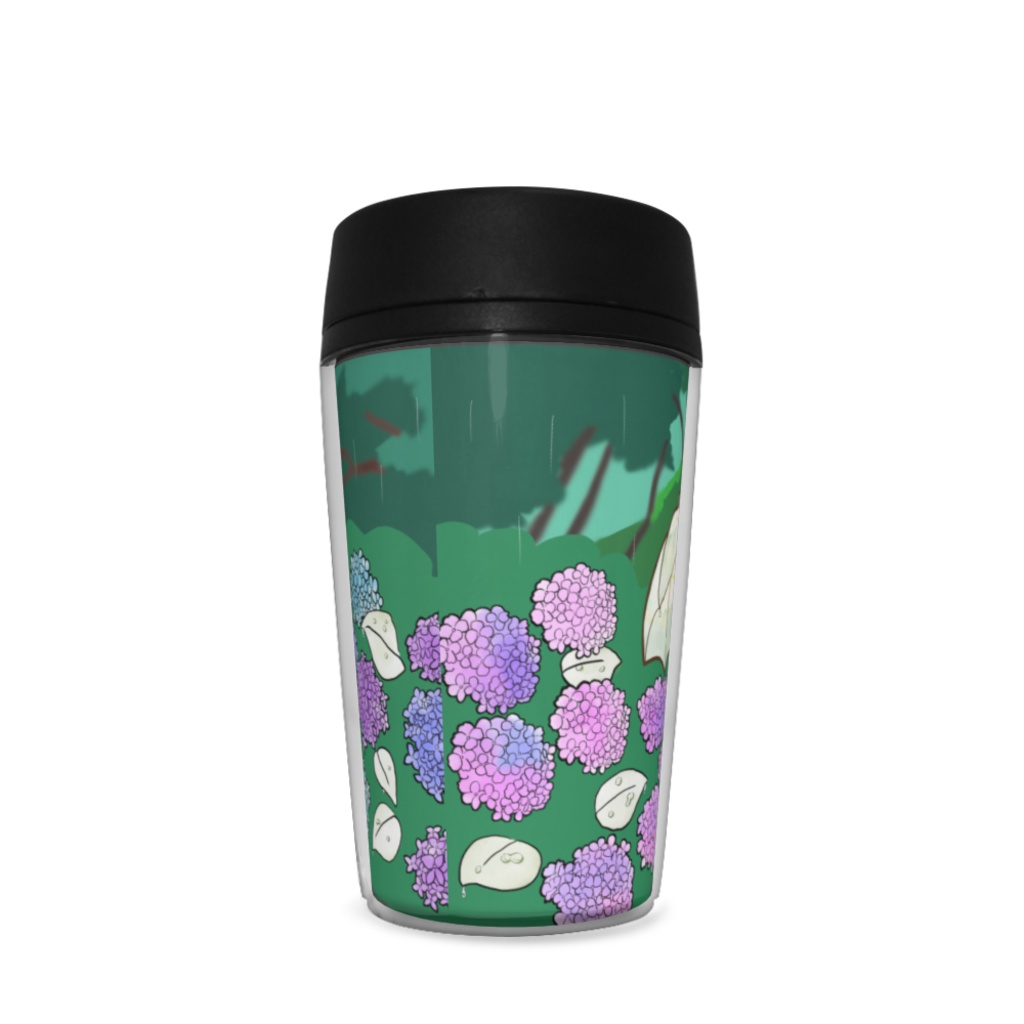 仲良しなうさぎとくま梅雨ver.(タンブラー)