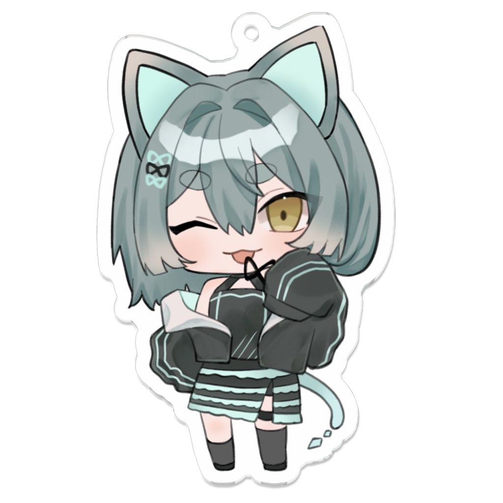 鳥猫キーホルダーB