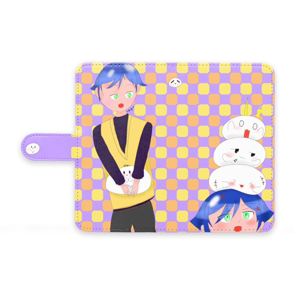 まんじゅうと人のスマホカバー