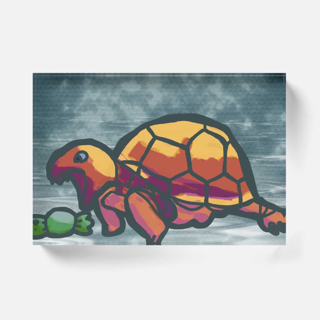 亀のアクリルブロック