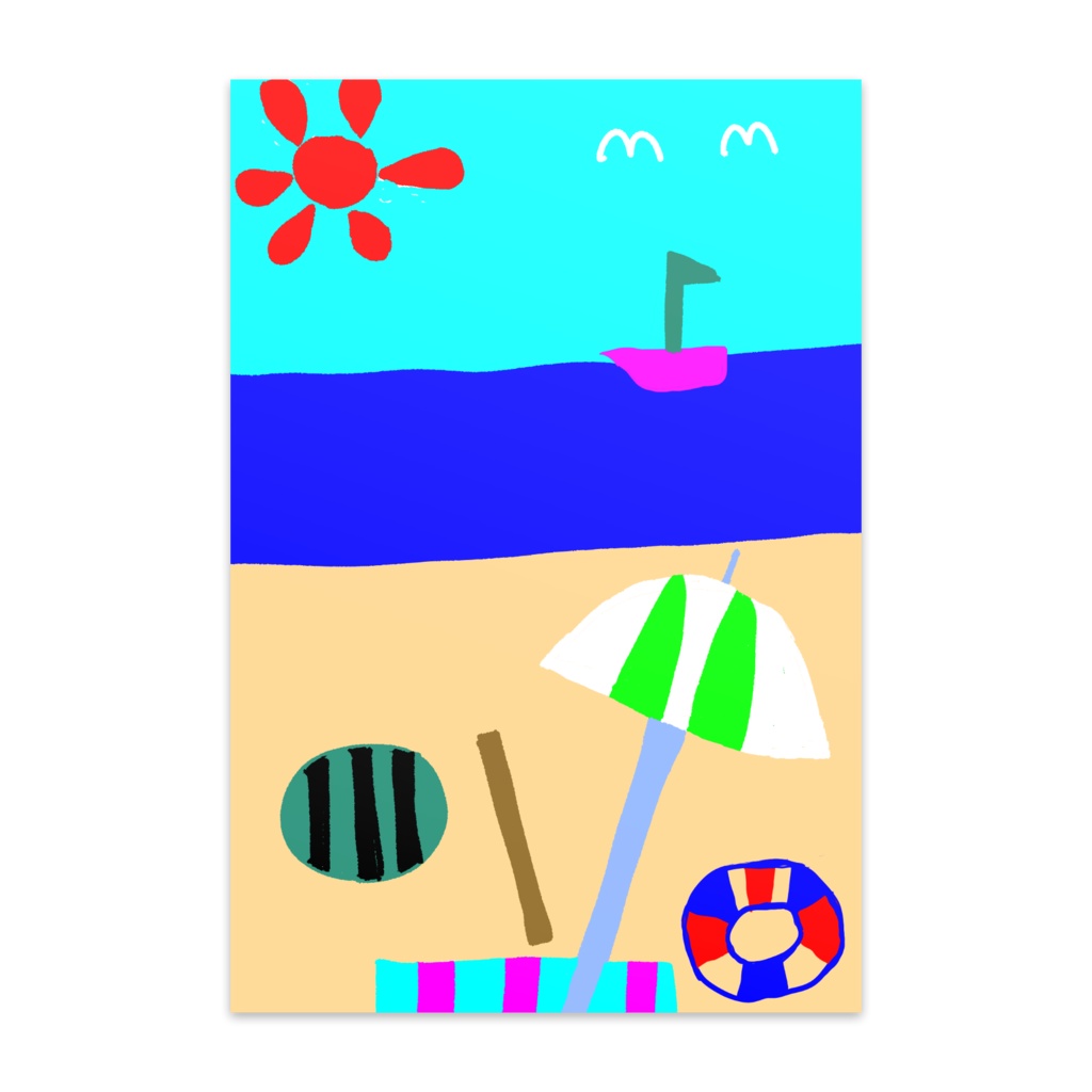夏の海辺のポストカード!