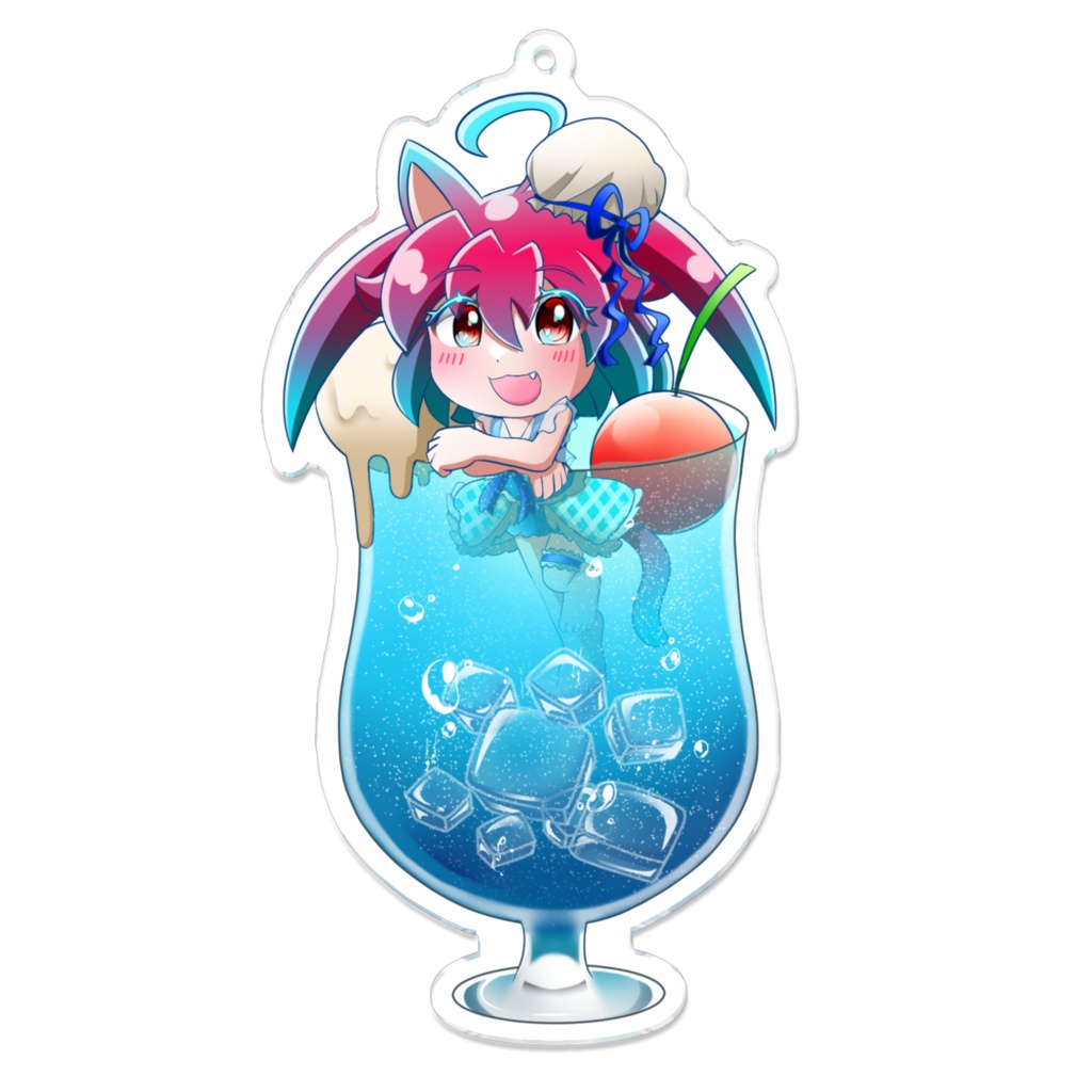 クリームソーダとラブニャン　アクリルキーホルダー（コーティング）