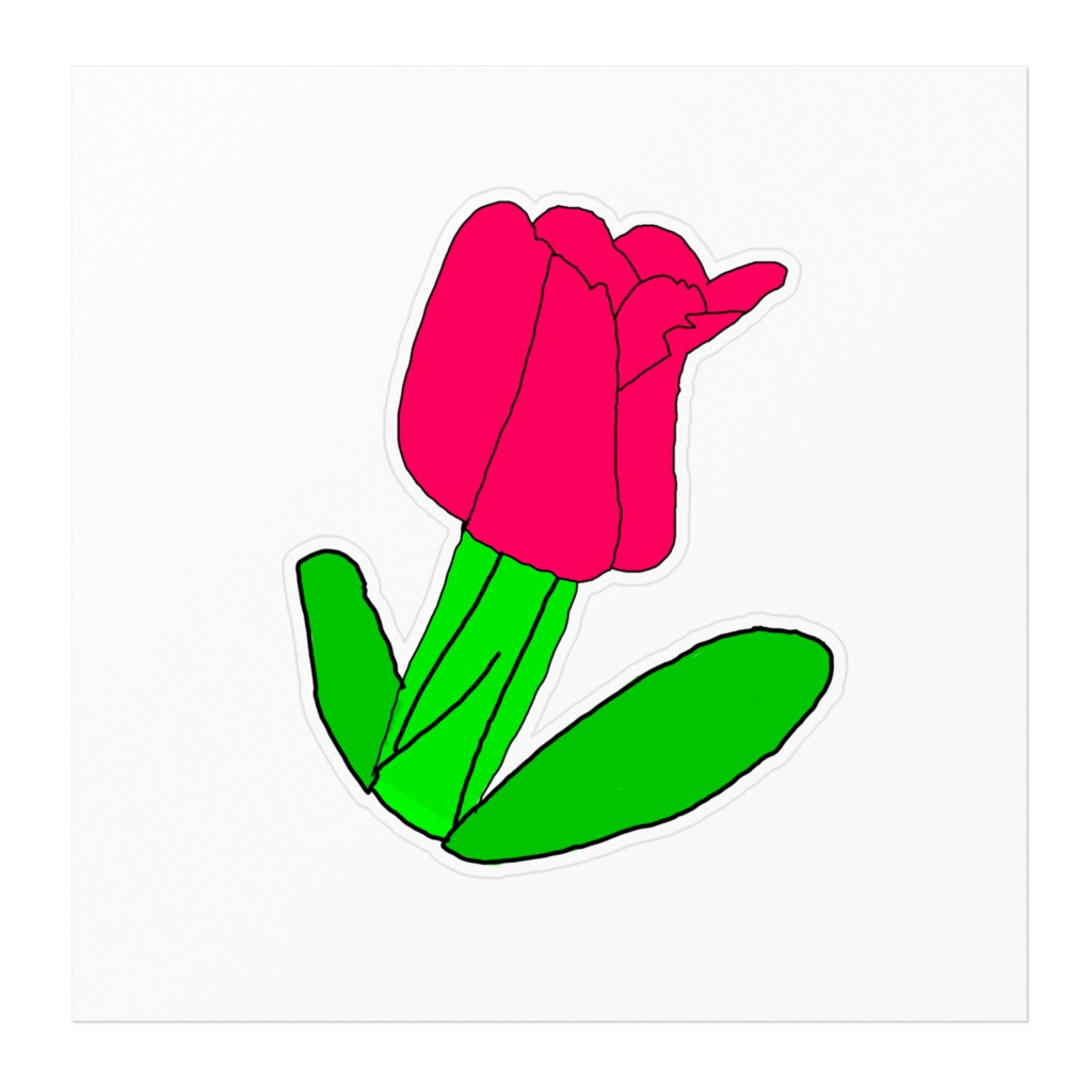 かわいいチューリップのステッカー