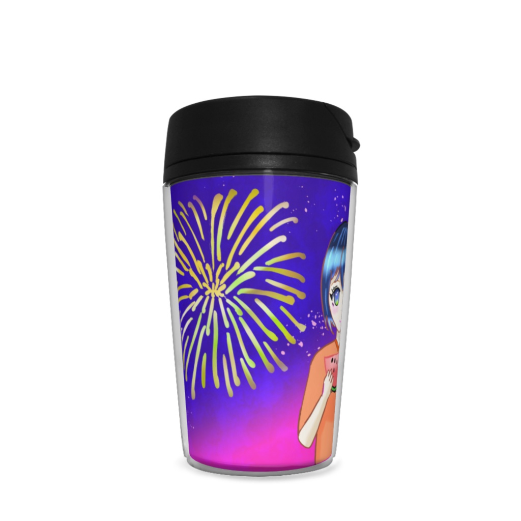 花火と犬と女の子