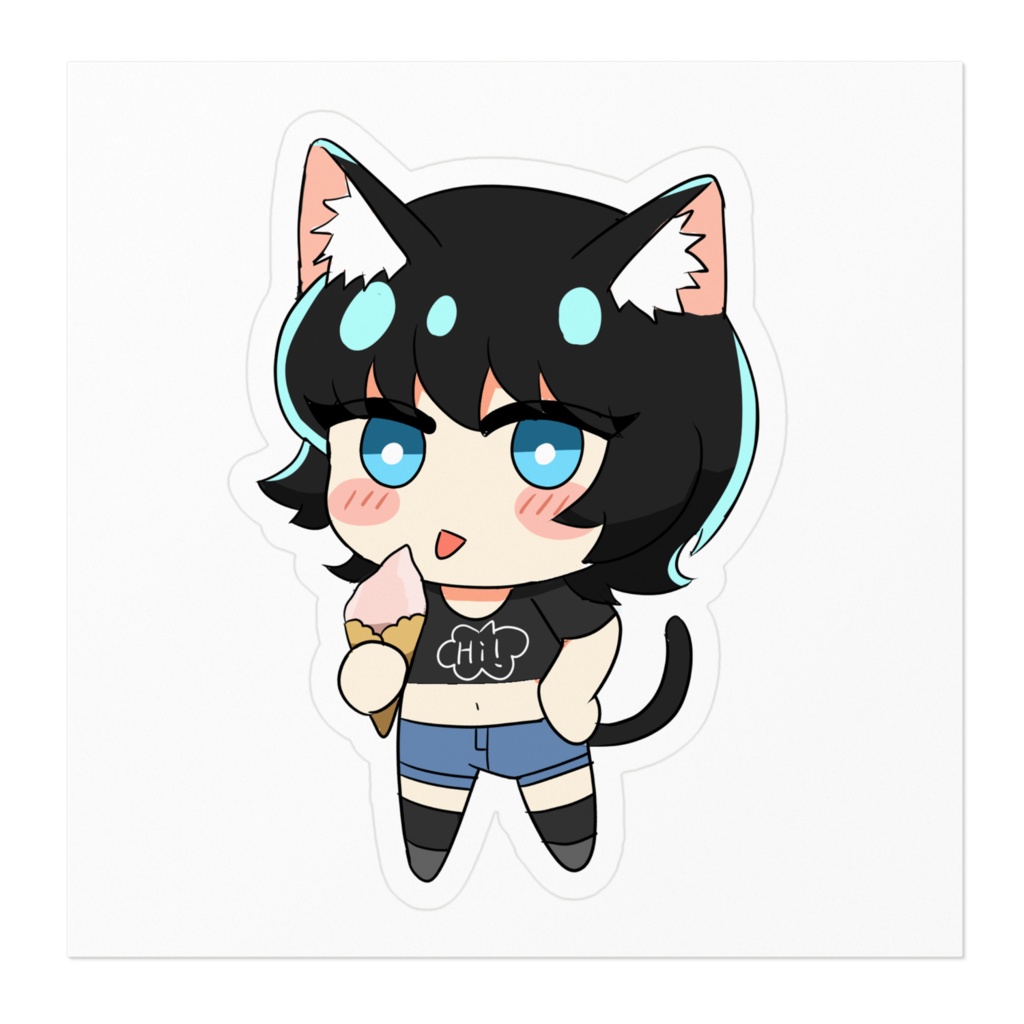 モモのステッカー