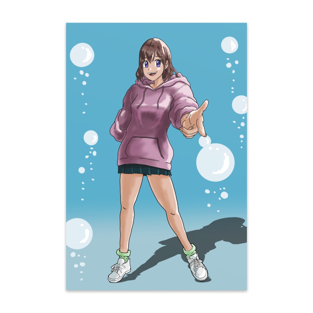 パーカー少女のポストカード