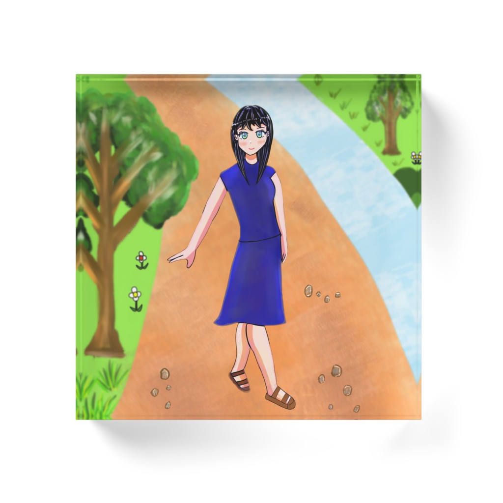 自然の中でポーズ