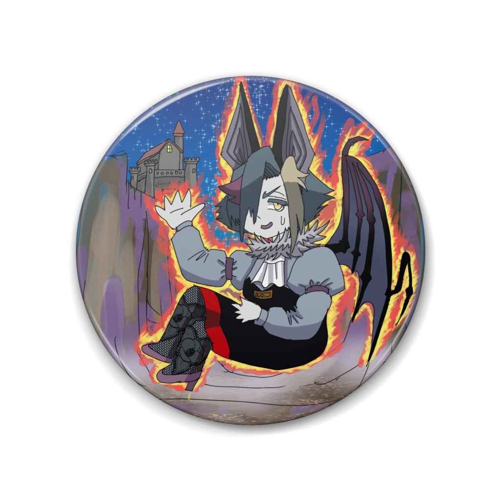 コウモリ缶バッジ