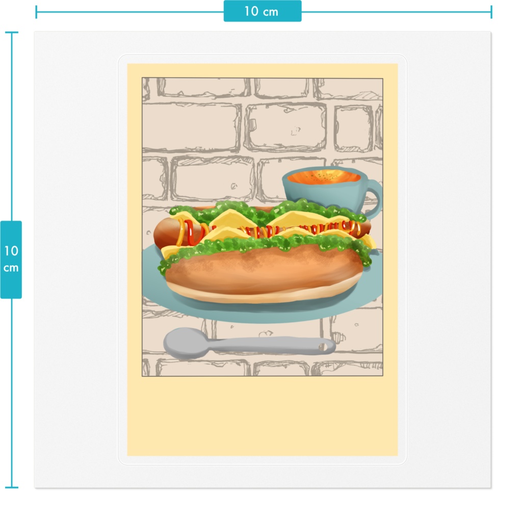 チェキ風モーニングセットステッカー