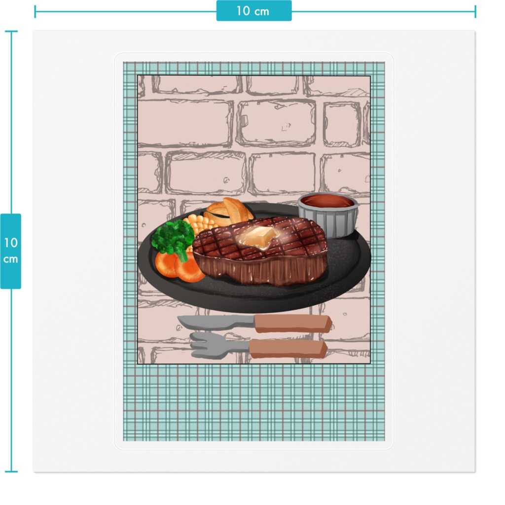 ステーキチェキ風ステッカー