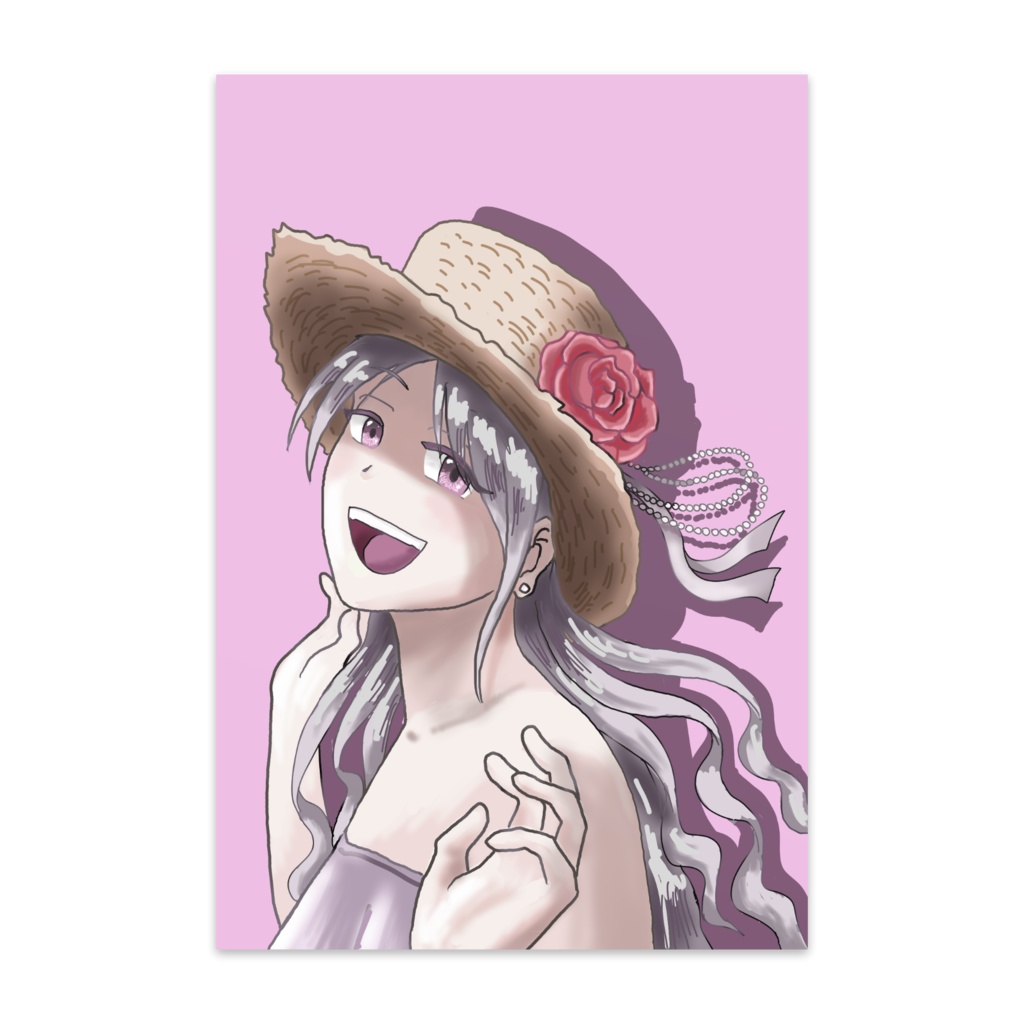 麦わら帽子のLiLiAポストカード