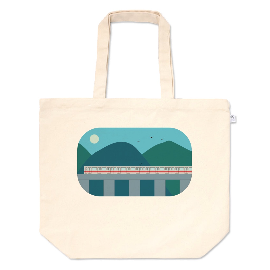 朝に走る電車トートバッグ