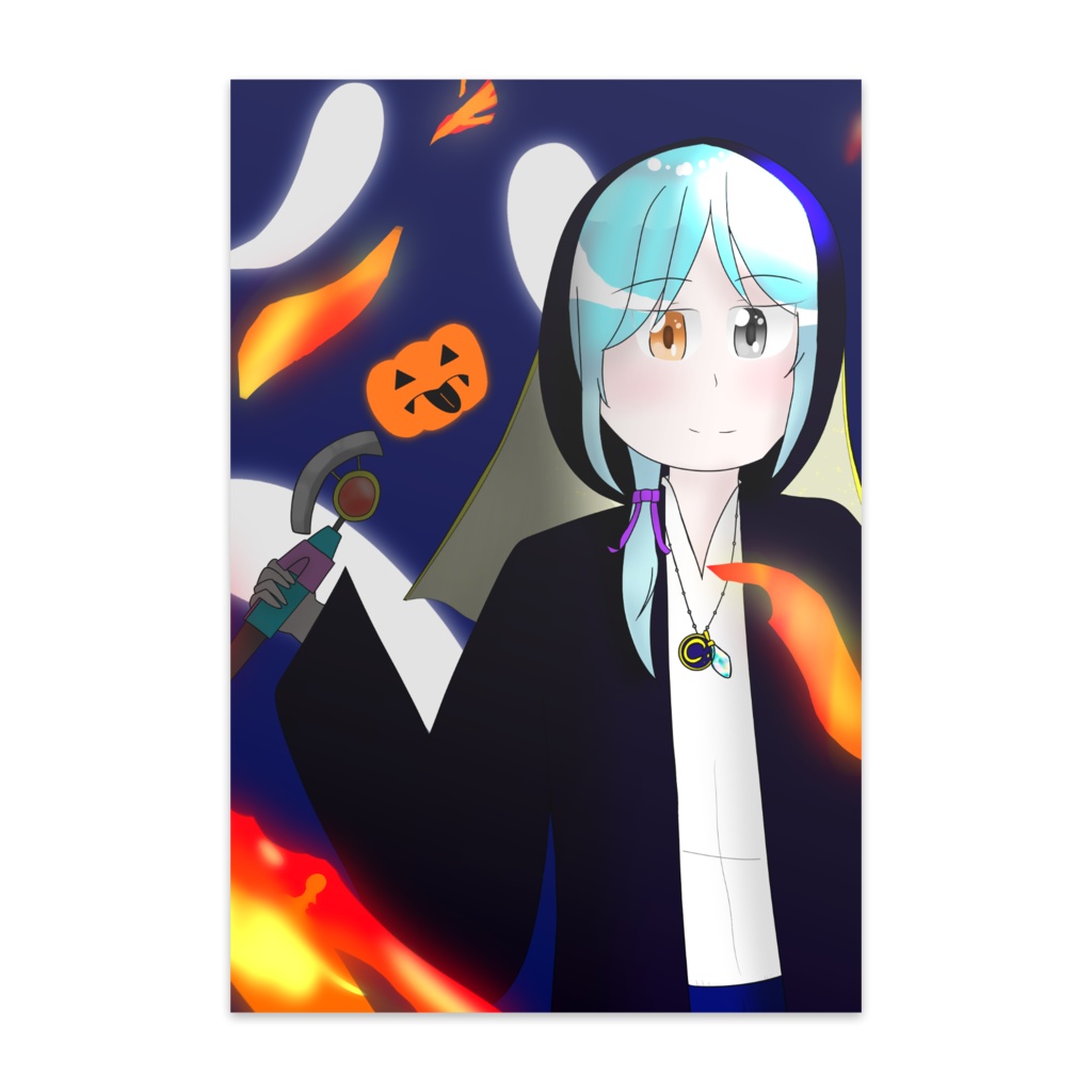 ハロウィンと斗優のポストカード