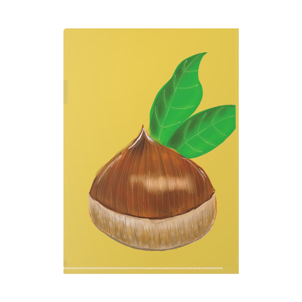 クリアファイル表面焼き芋イラスト・クリアファイル裏面栗イラスト