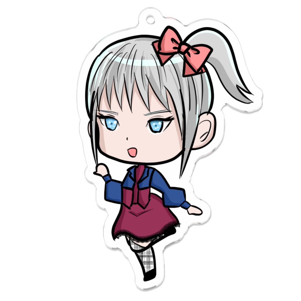 銀髪ハーフアップちゃんアクキー