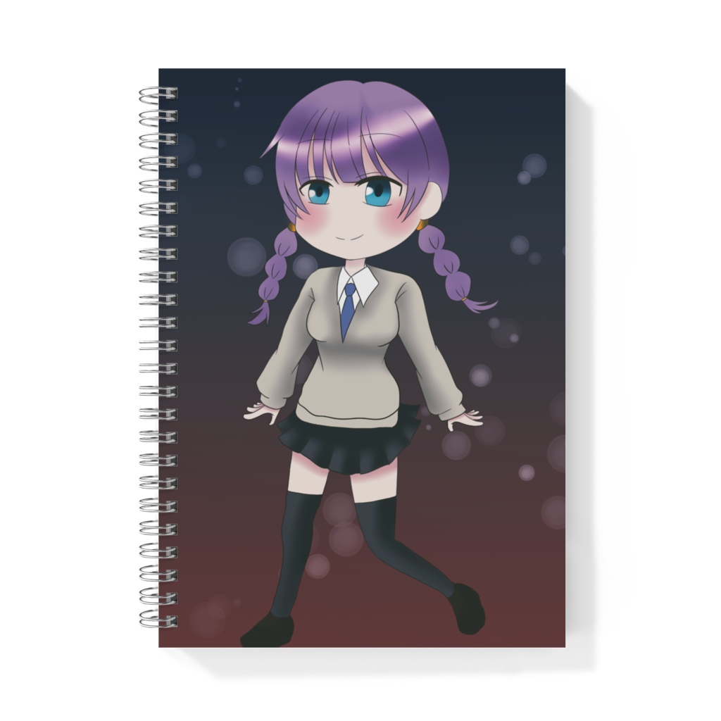 おさげの学生ちゃんリングノート