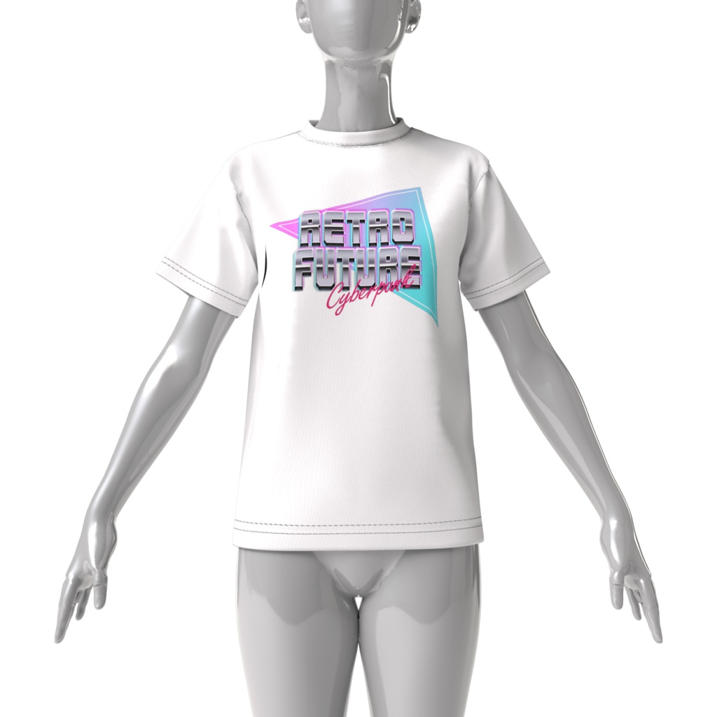 SFレトロ風ロゴビッグシルエットTシャツ