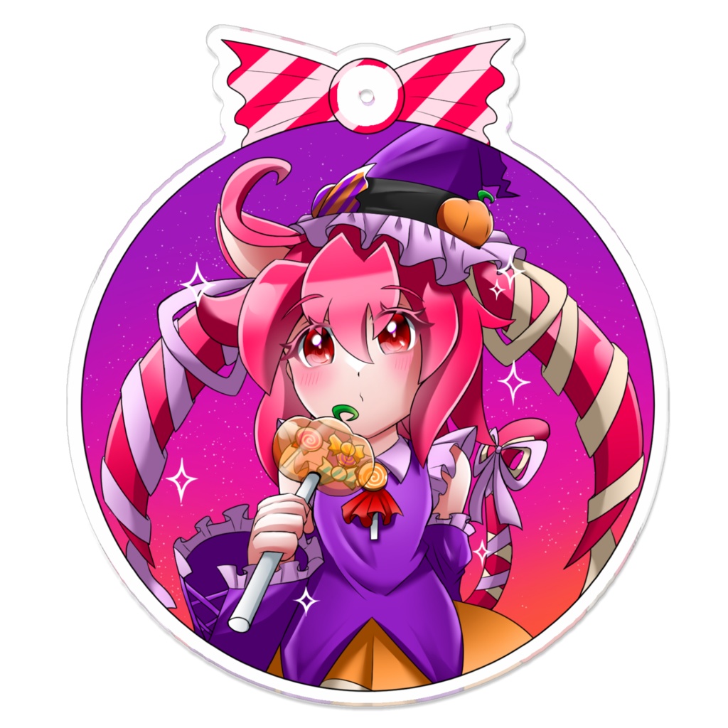 ハロウィンラブニャン　まんまるキャンディーアクリルキーホルダー