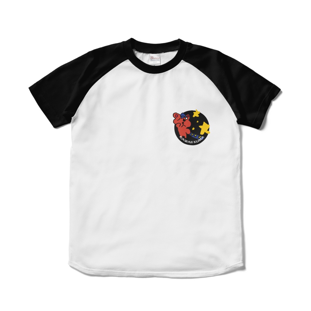 かわいいくまラグランTシャツ