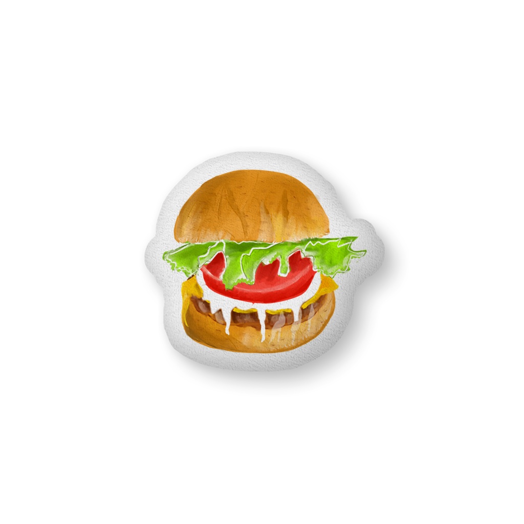 フカフカクッションハンバーガーイラスト