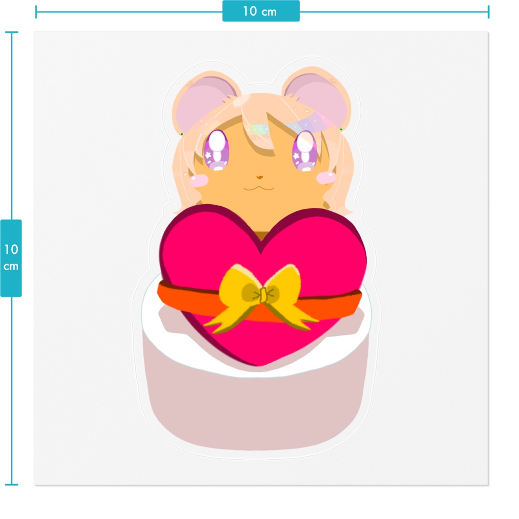 四葉熊ヴァレンタインケーキステッカー