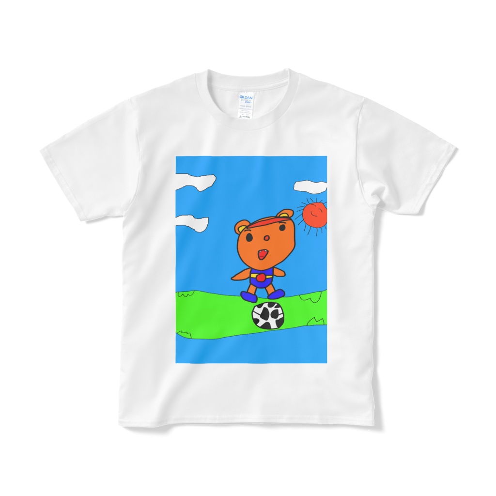 サッカーとかわいいくまのTシャツ